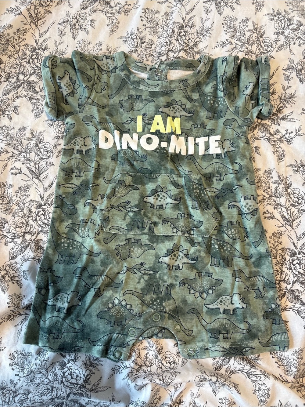 Unbranded Kids Green "I Am Dino-Mite" Dino Print Top